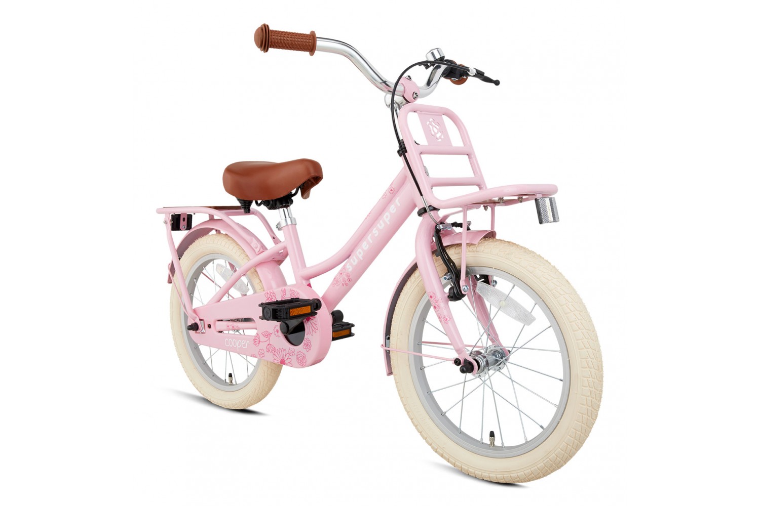 SuperSuper Cooper Bamboo Kinderfahrrad 16 Zoll Mädchen Rosa