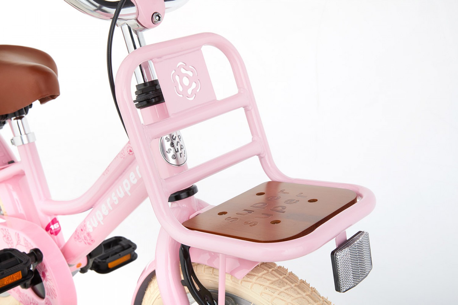 SuperSuper Cooper Bamboo Kinderfahrrad 16 Zoll Mädchen Rosa