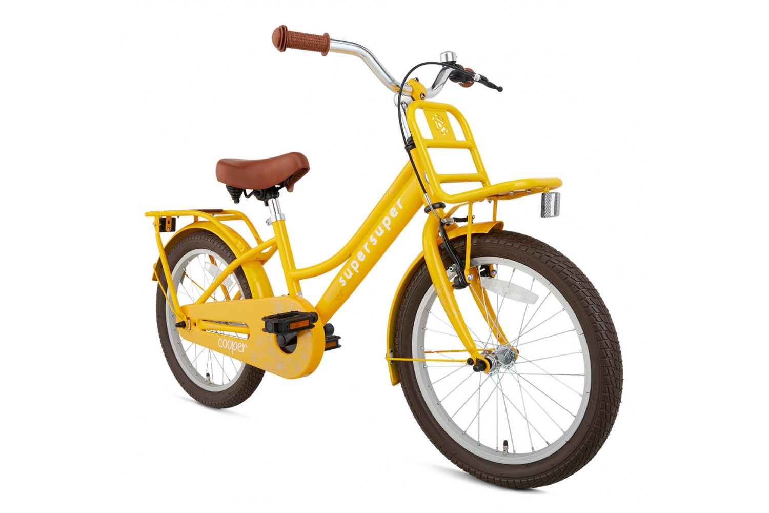 SuperSuper Cooper Bamboo Kinderfahrrad 18 Zoll Mädchen Gelb