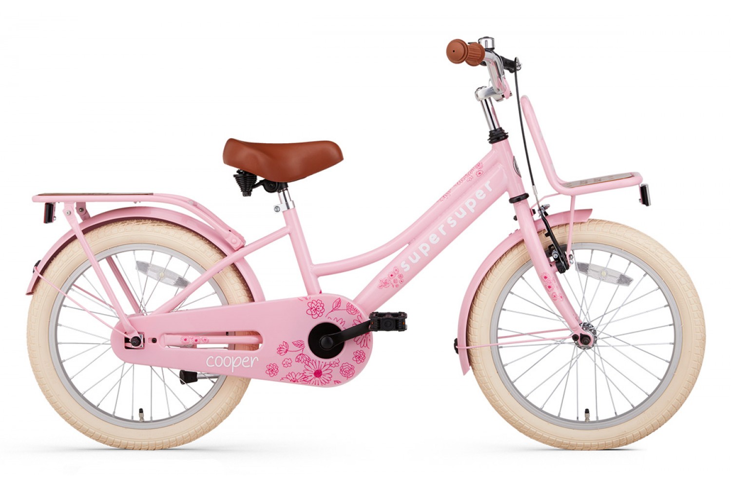 SuperSuper Cooper Bamboo Kinderfahrrad 18 Zoll Mädchen Rosa