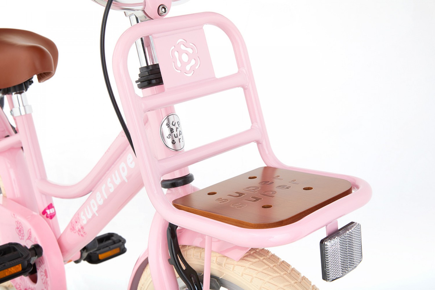 SuperSuper Cooper Bamboo Kinderfahrrad 18 Zoll Mädchen Rosa