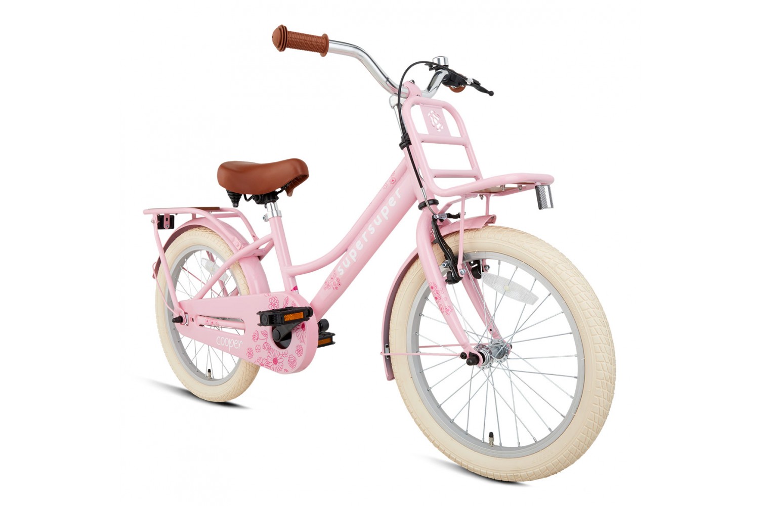 SuperSuper Cooper Bamboo Kinderfahrrad 18 Zoll Mädchen Rosa