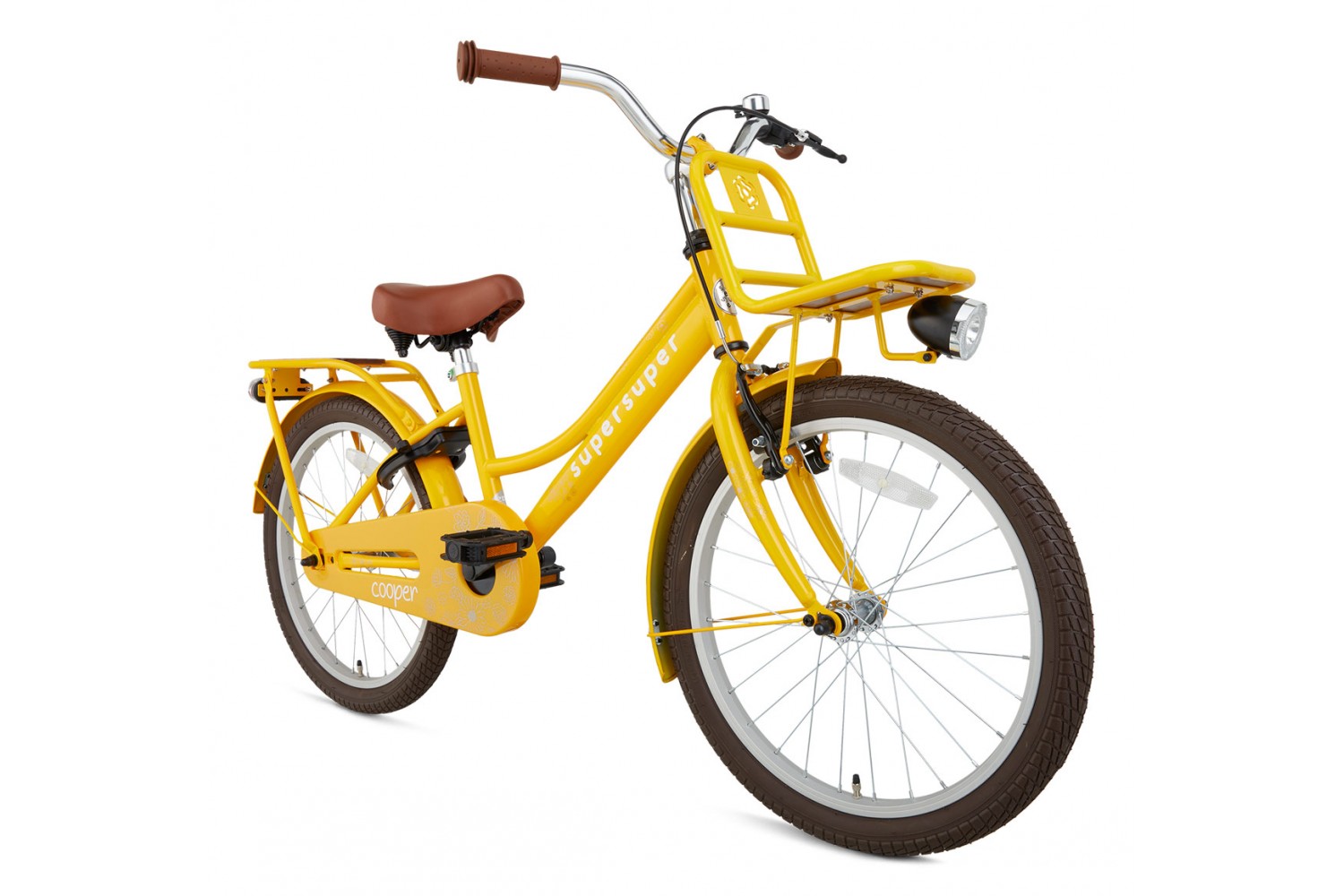 SuperSuper Cooper Bamboo Kinderfahrrad 20 Zoll Mädchen Gelb