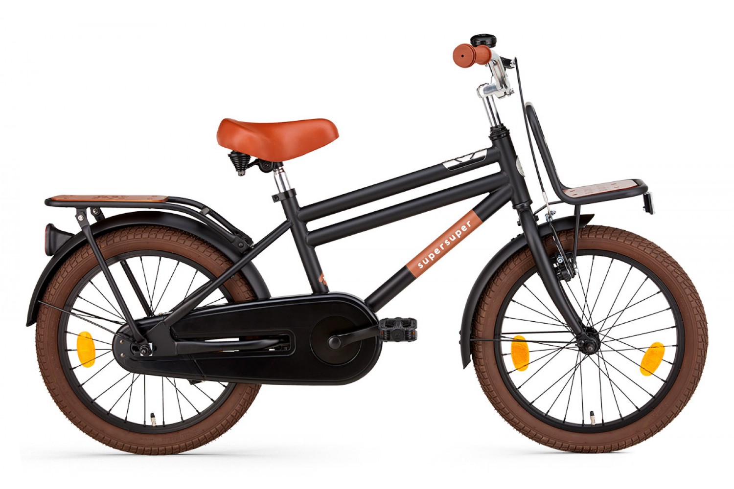 Supersuper Cooper Bamboo Boy's 18-Zoll Matt Black Fahrrad SuperSuper Cooper Bamboo Kinderfahrrad 18 Zoll Jungen Matt Schwarz