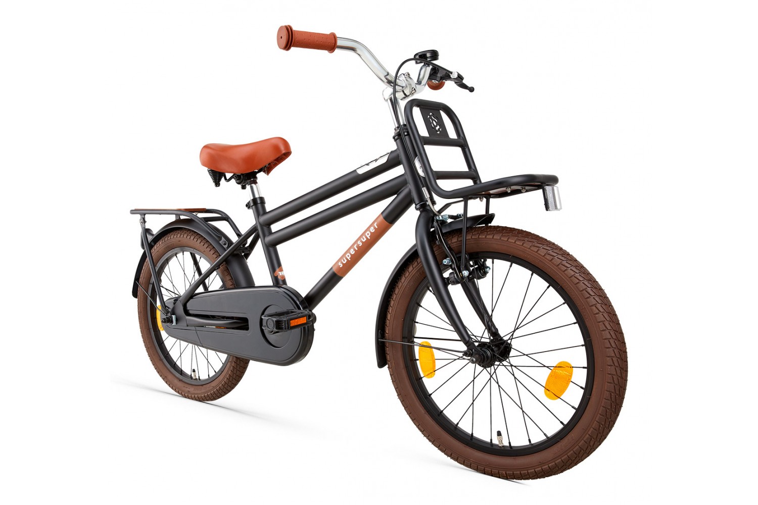 Supersuper Cooper Bamboo Boy's 18-Zoll Matt Black Fahrrad SuperSuper Cooper Bamboo Kinderfahrrad 18 Zoll Jungen Matt Schwarz