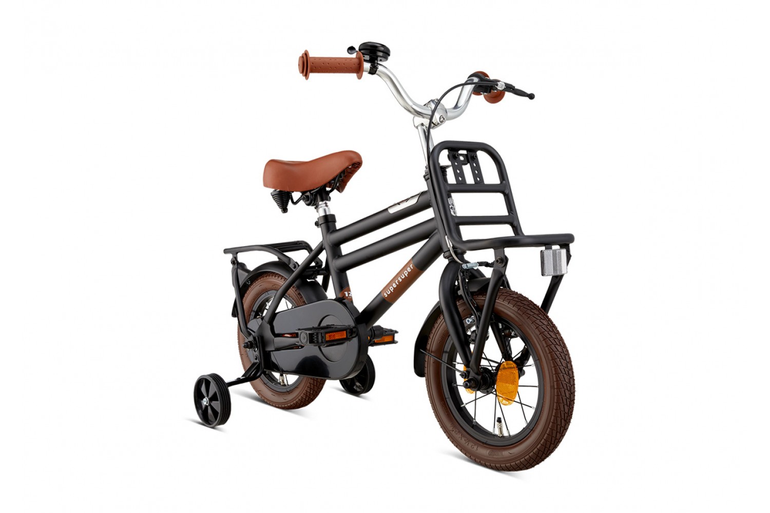 Supersuper Cooper Kinderfahrrad 12 Zoll Jungen Matt Schwarz