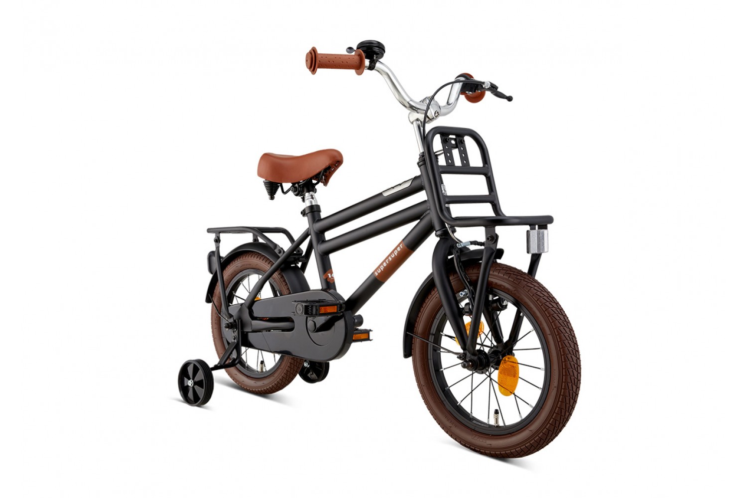 Supersuper Cooper Kinderfahrrad 14 Zoll Jungen Matt Schwarz