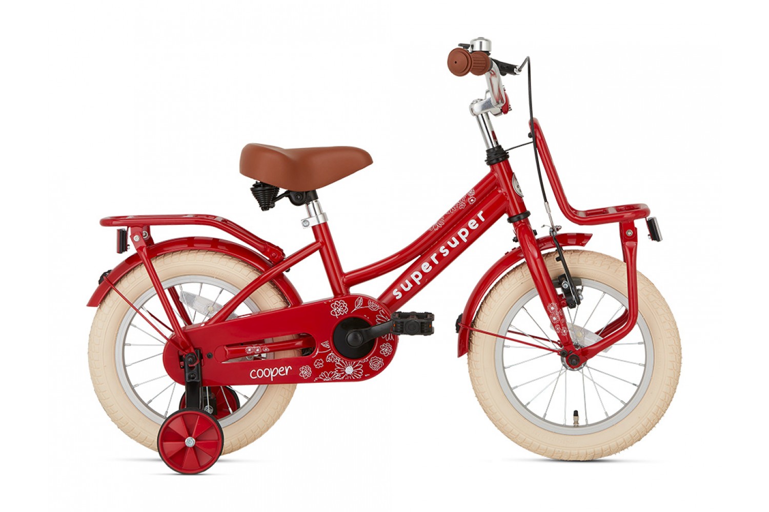 Supersuper Cooper Kinderfahrrad 14 Zoll Mädchen Rot