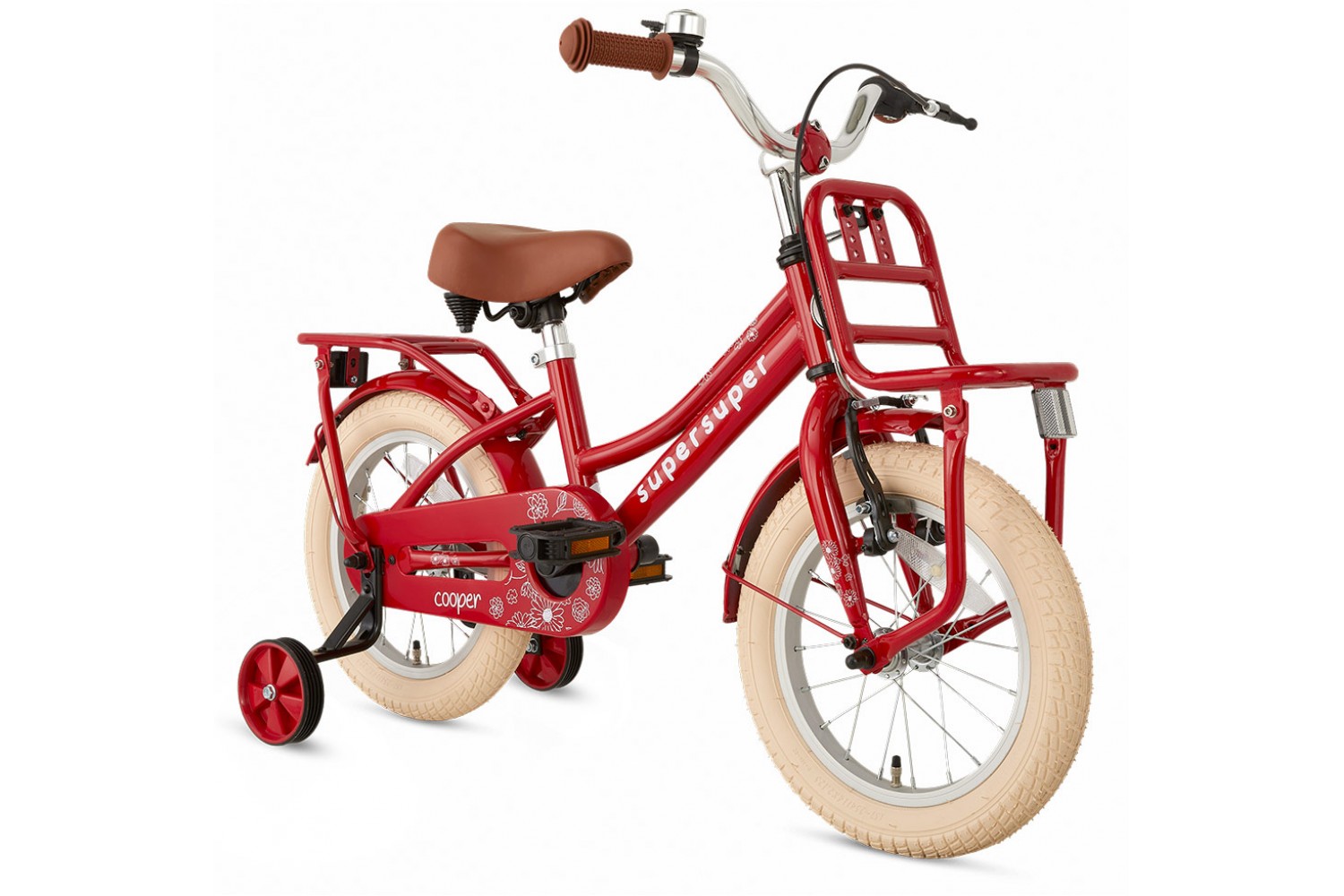 Supersuper Cooper Kinderfahrrad 14 Zoll Mädchen Rot