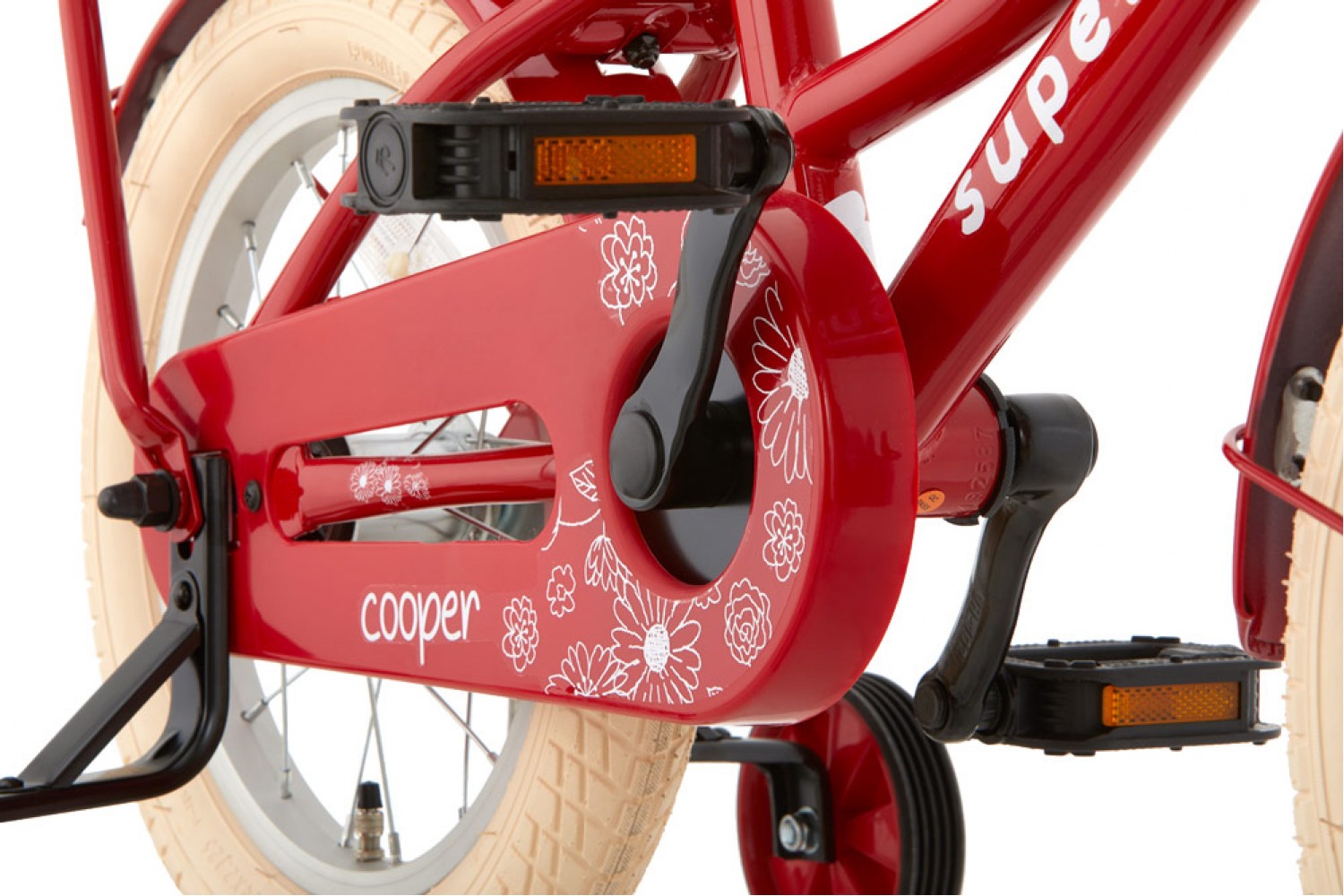 Supersuper Cooper Kinderfahrrad 14 Zoll Mädchen Rot