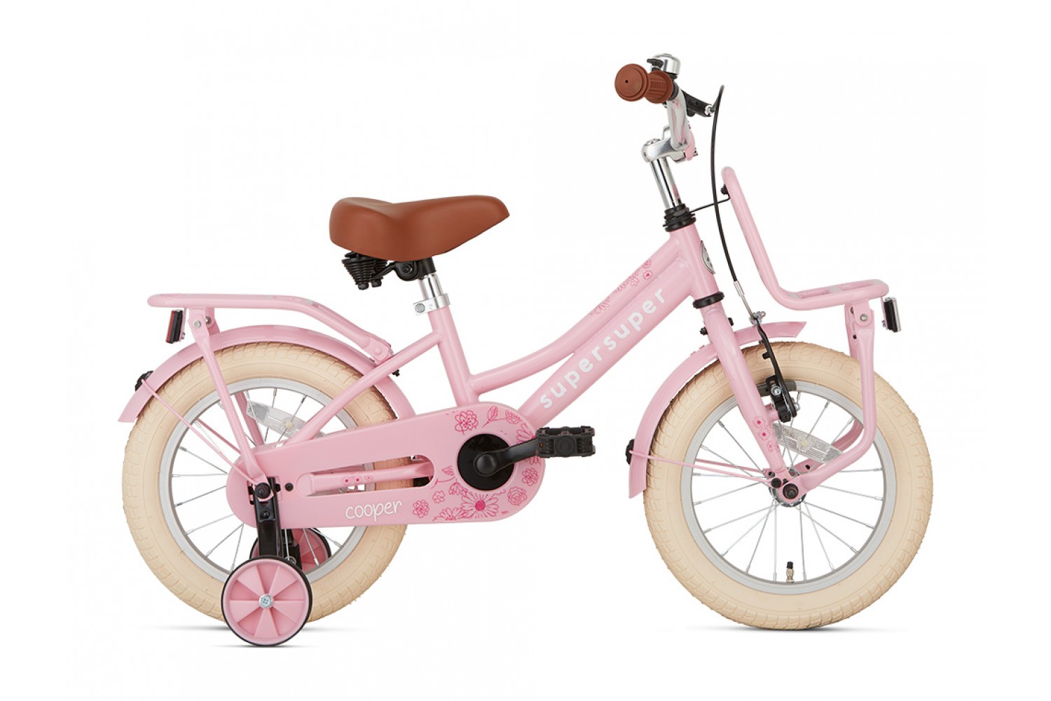 Supersuper Cooper Kinderfahrrad 14 Zoll Mädchen Rosa