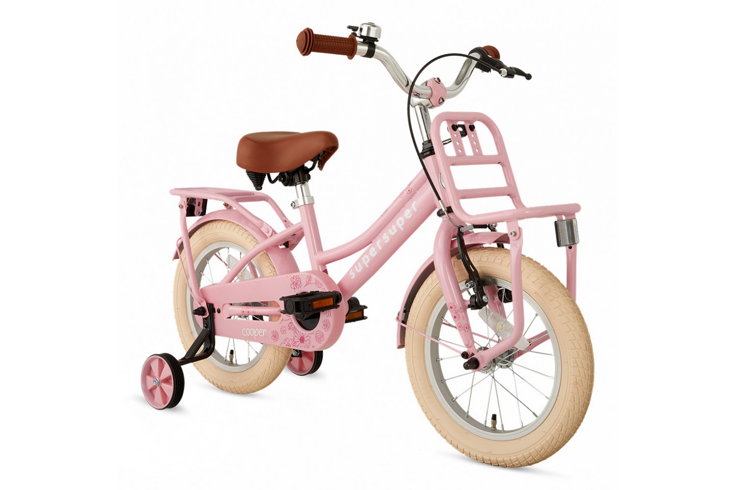 Supersuper Cooper Kinderfahrrad 14 Zoll Mädchen Rosa