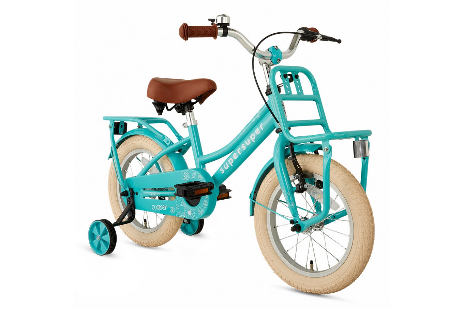 Supersuper Cooper Kinderfahrrad 14 Zoll Mädchen Türkis