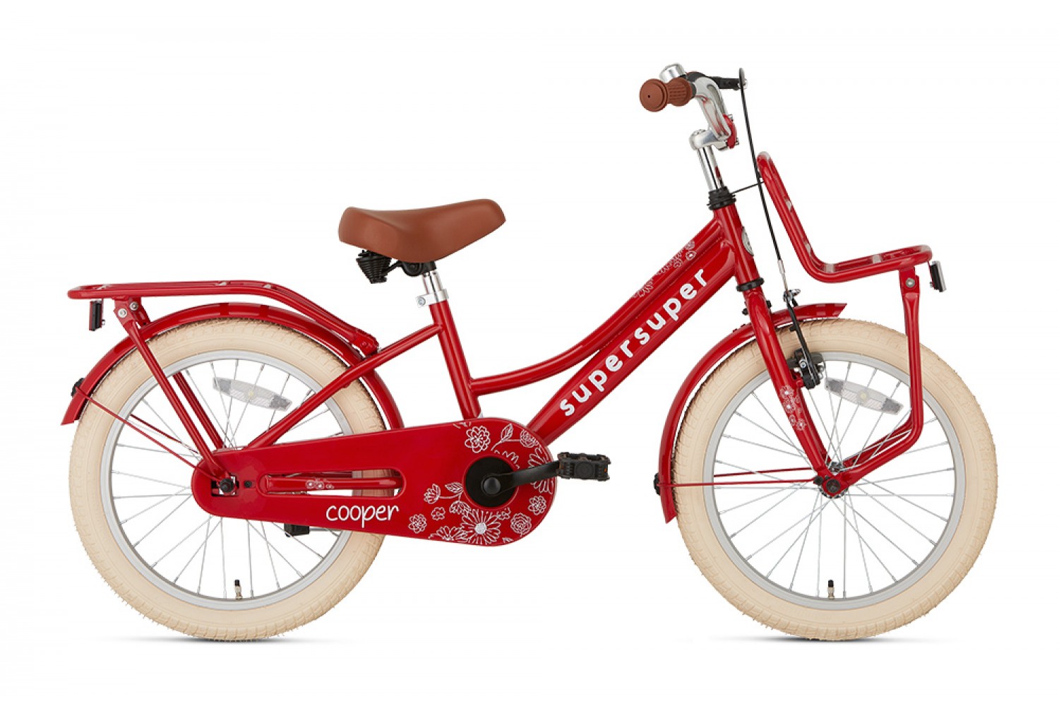 Supersuper Cooper Kinderfahrrad 18 Zoll Mädchen Rot