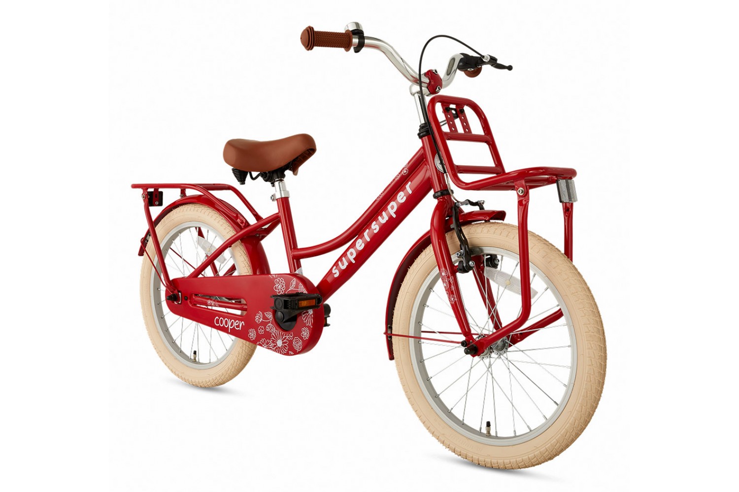 Supersuper Cooper Kinderfahrrad 18 Zoll Mädchen Rot