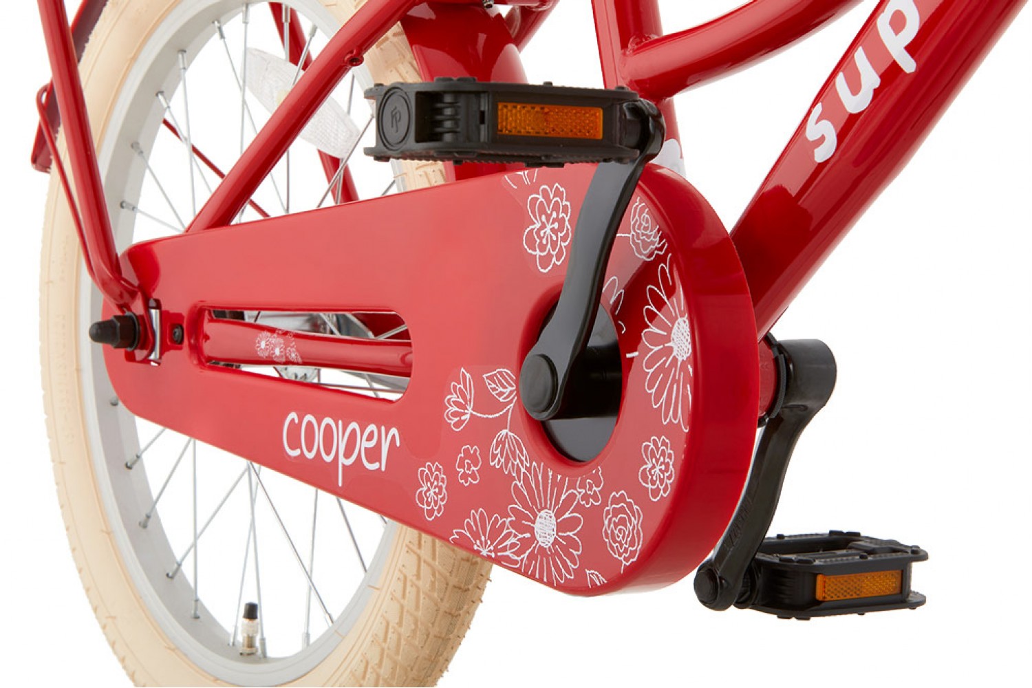 Supersuper Cooper Kinderfahrrad 18 Zoll Mädchen Rot