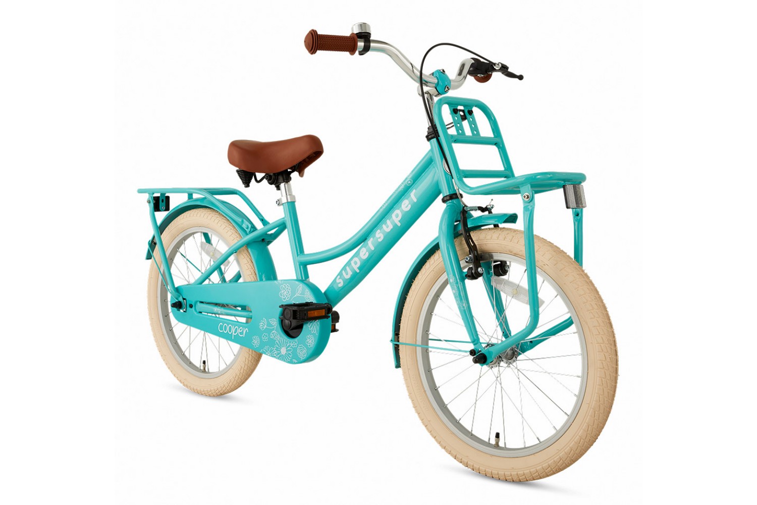 Supersuper Cooper Kinderfahrrad 18 Zoll Mädchen Türkis