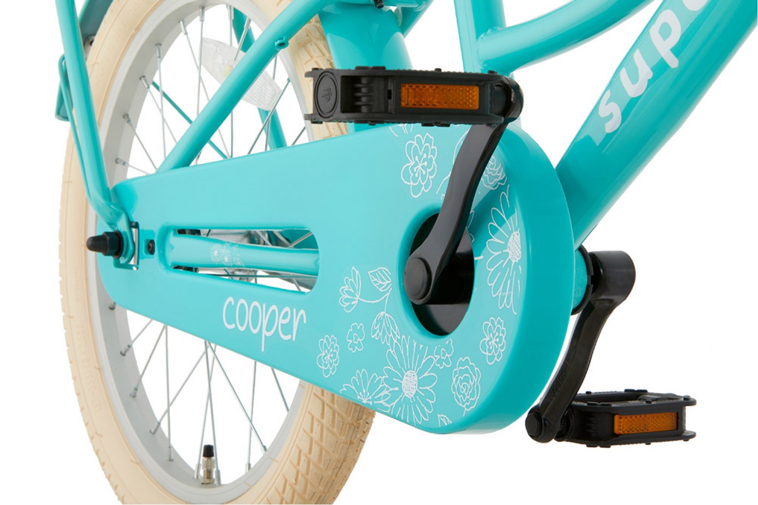 Supersuper Cooper Kinderfahrrad 18 Zoll Mädchen Türkis