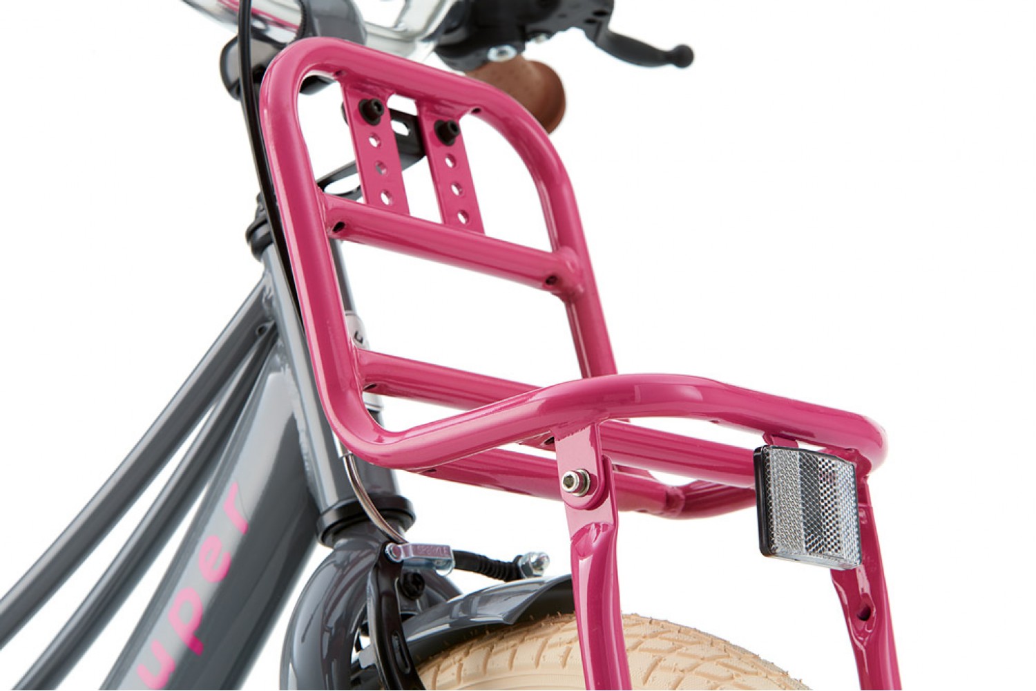 Supersuper Lola Kinderfahrrad 16 Zoll Mädchen Grau-Rosa