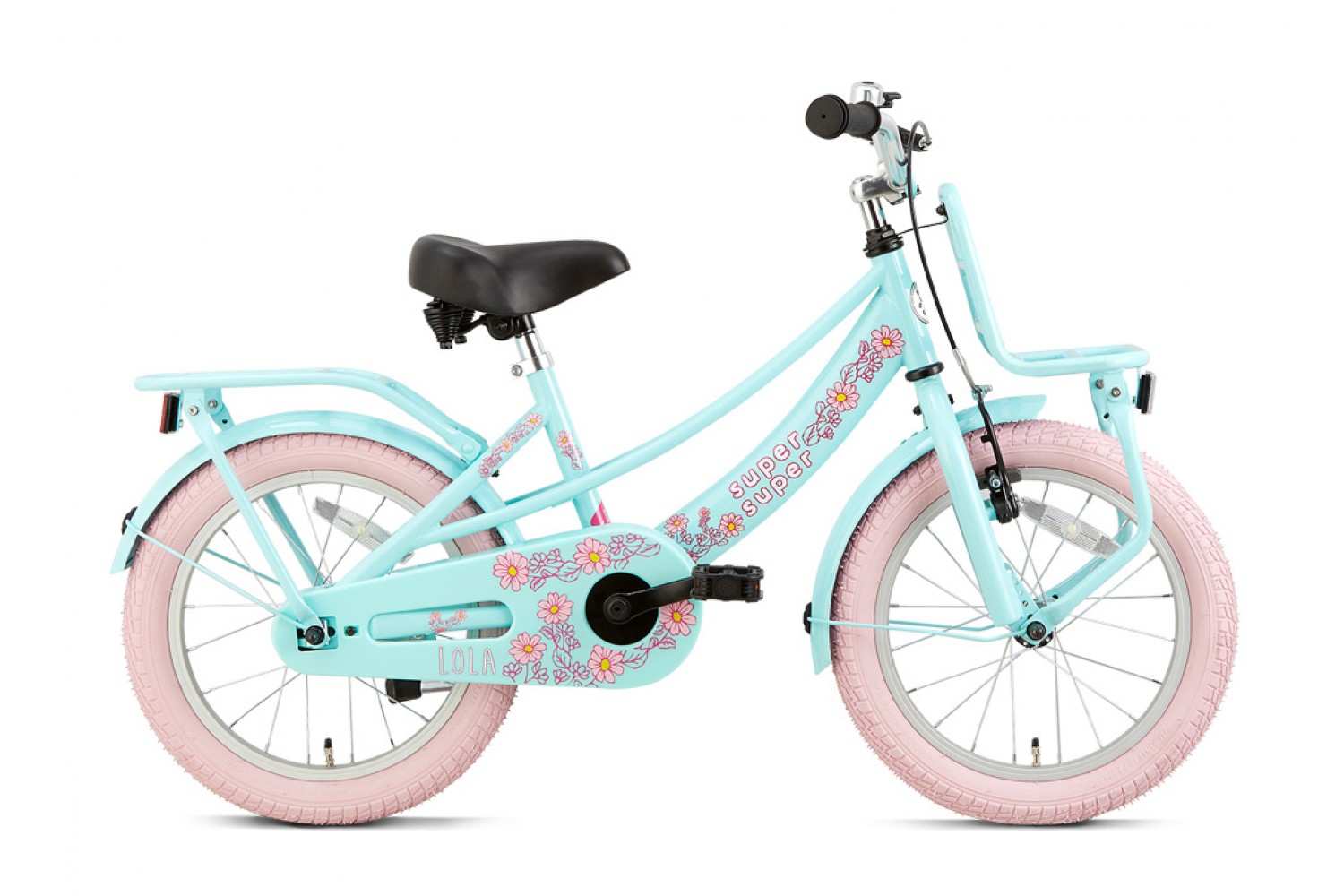 Supersuper Lola Kinderfahrrad 16 Zoll Mädchen Mint-Rosa