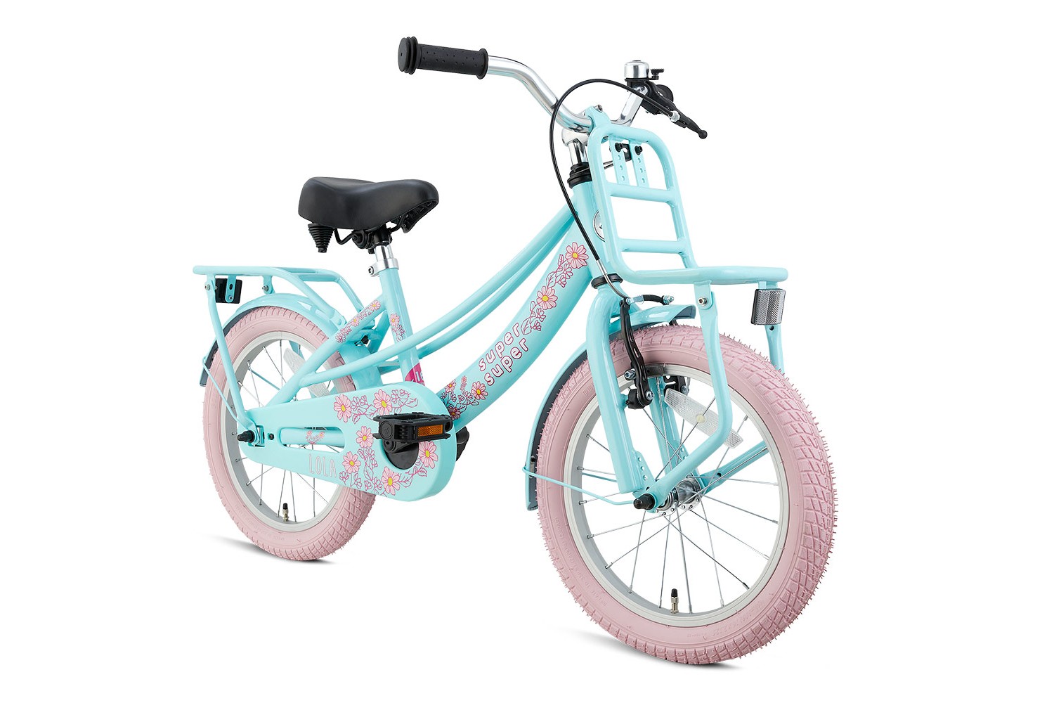 Supersuper Lola Kinderfahrrad 16 Zoll Mädchen Mint-Rosa