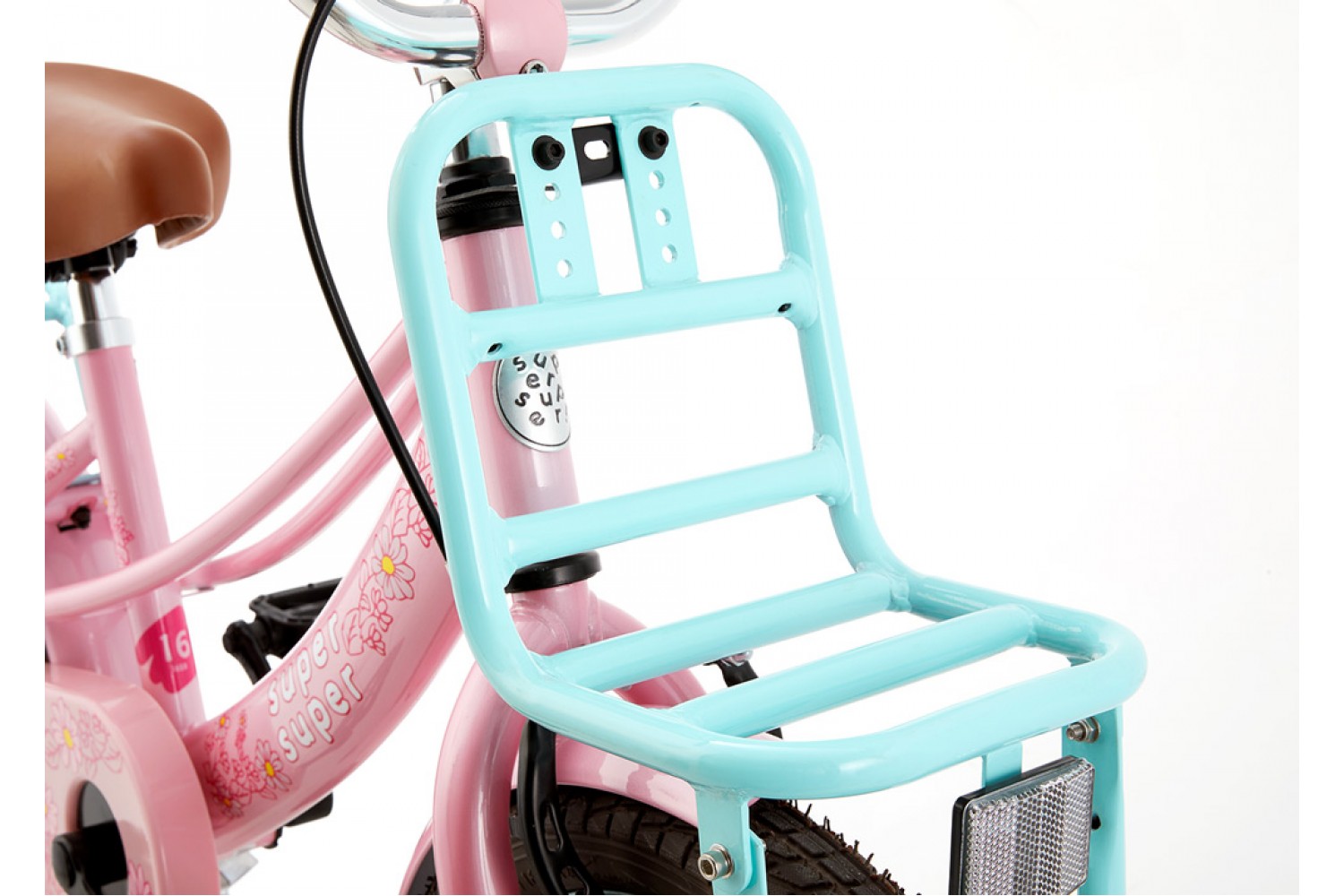 Supersuper Lola Kinderfahrrad 16 Zoll Mädchen Rosa-Türkis