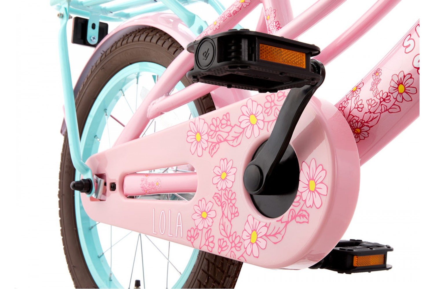 Supersuper Lola Kinderfahrrad 16 Zoll Mädchen Rosa-Türkis