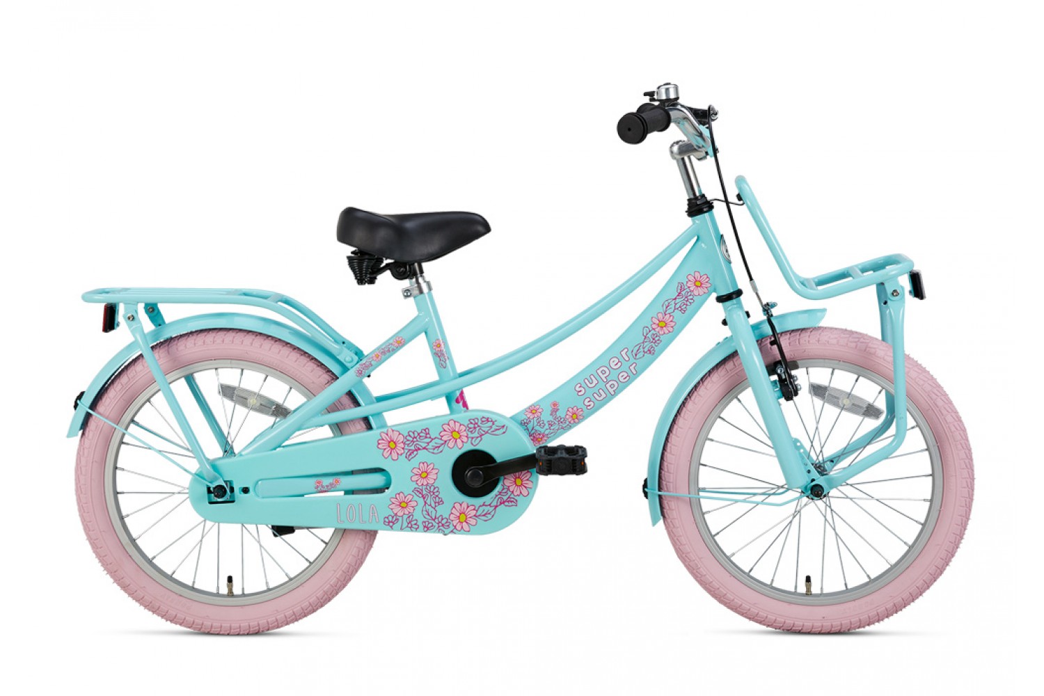 Supersuper Lola Kinderfahrrad 18 Zoll Mädchen Mint-Rosa