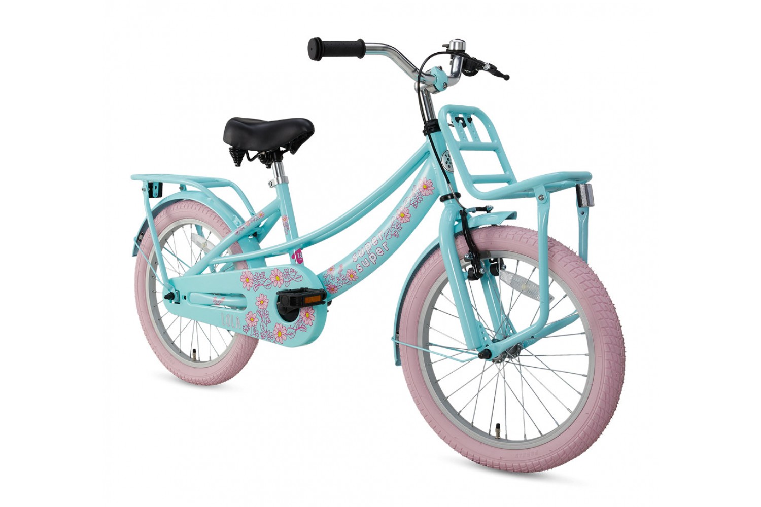 Supersuper Lola Kinderfahrrad 18 Zoll Mädchen Mint-Rosa