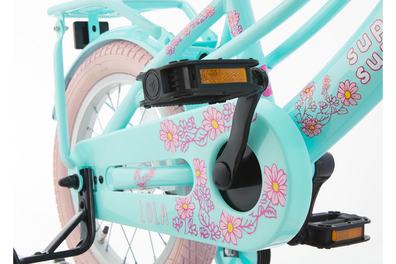 Supersuper Lola Kinderfahrrad 14 Zoll Mädchen Mint-Rosa