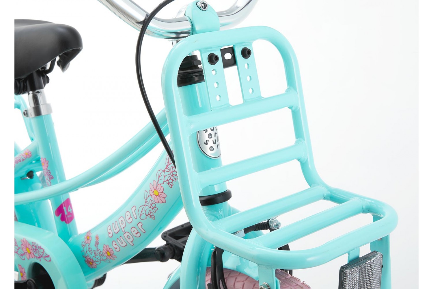 Supersuper Lola Kinderfahrrad 14 Zoll Mädchen Mint-Rosa