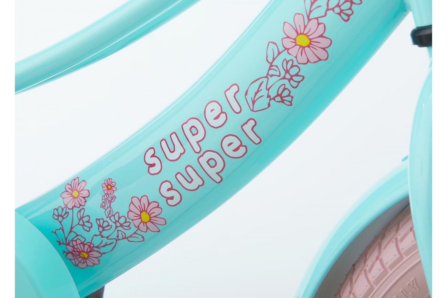 Supersuper Lola Kinderfahrrad 14 Zoll Mädchen Mint-Rosa