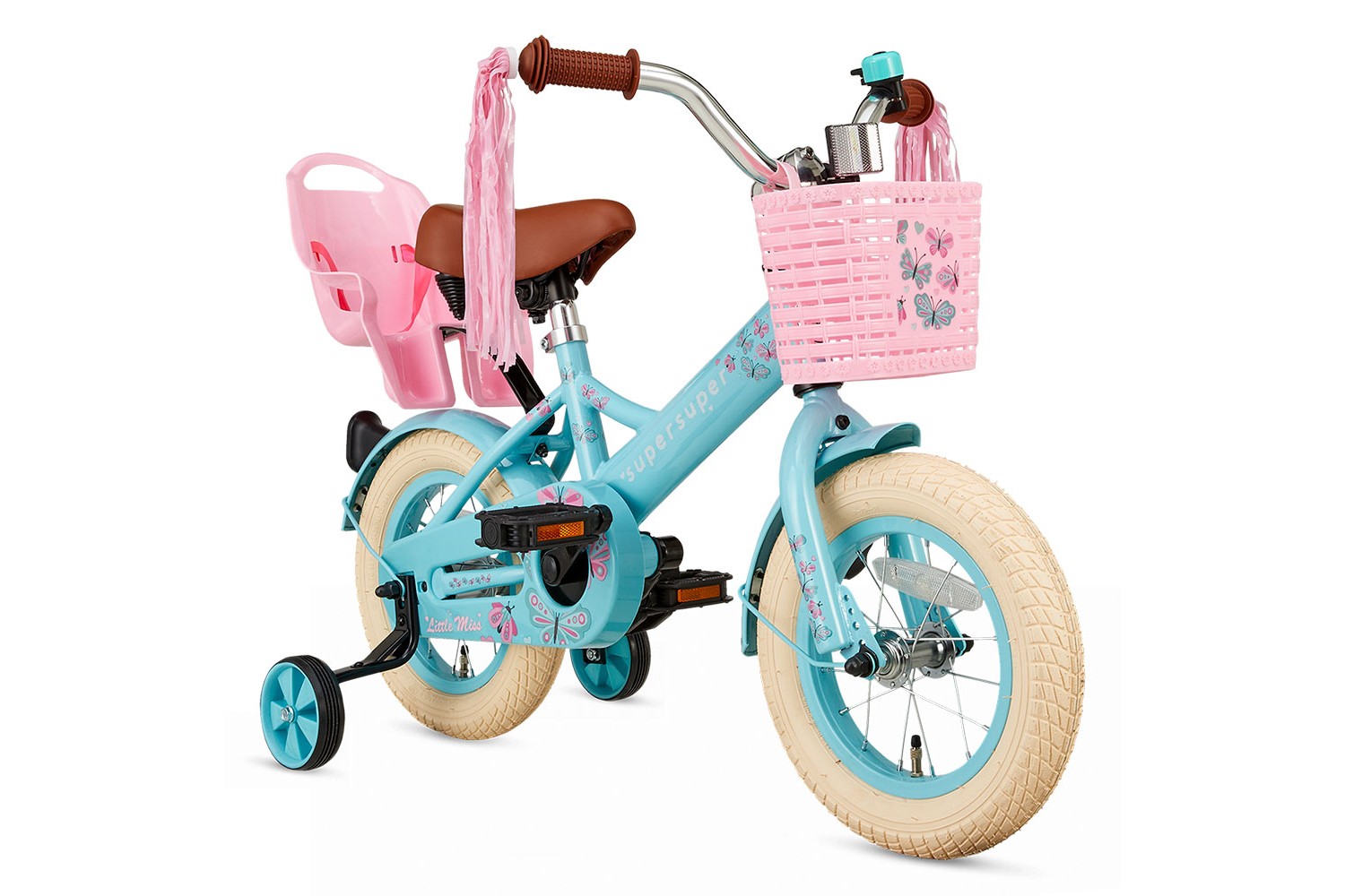 Supersuper Little Miss Kinderfahrrad 12 Zoll Mädchen Türkis