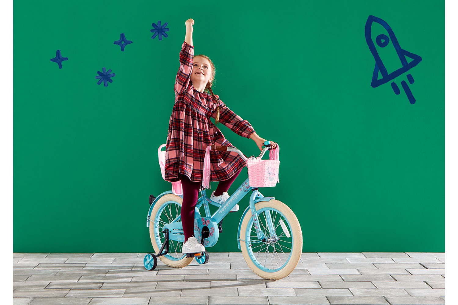 Supersuper Little Miss Kinderfahrrad 12 Zoll Mädchen Türkis