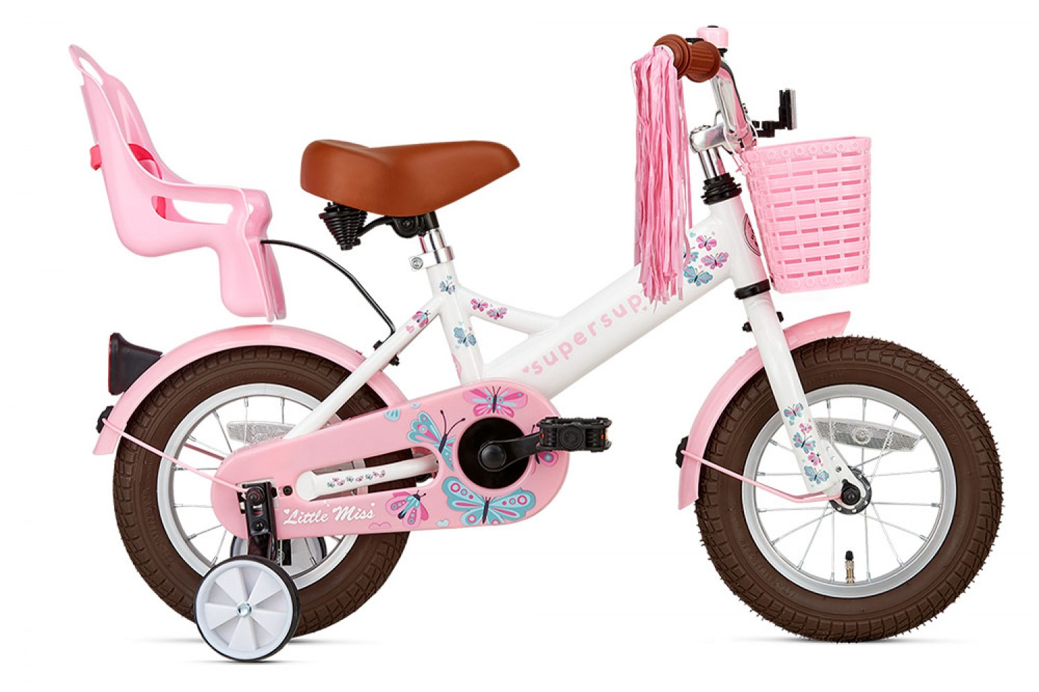 Supersuper Little Miss Kinderfahrrad 12 Zoll Mädchen Weiß