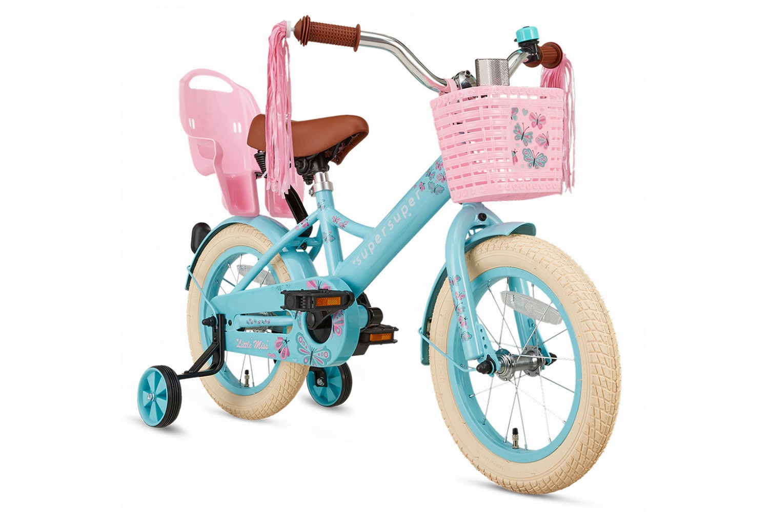 Supersuper Little Miss Kinderfahrrad 14 Zoll Mädchen Türkis