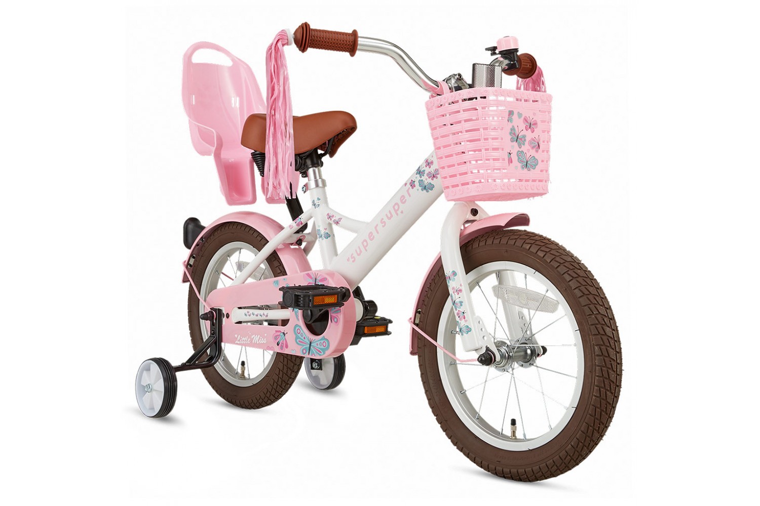 Supersuper Little Miss Kinderfahrrad 14 Zoll Mädchen Weiß