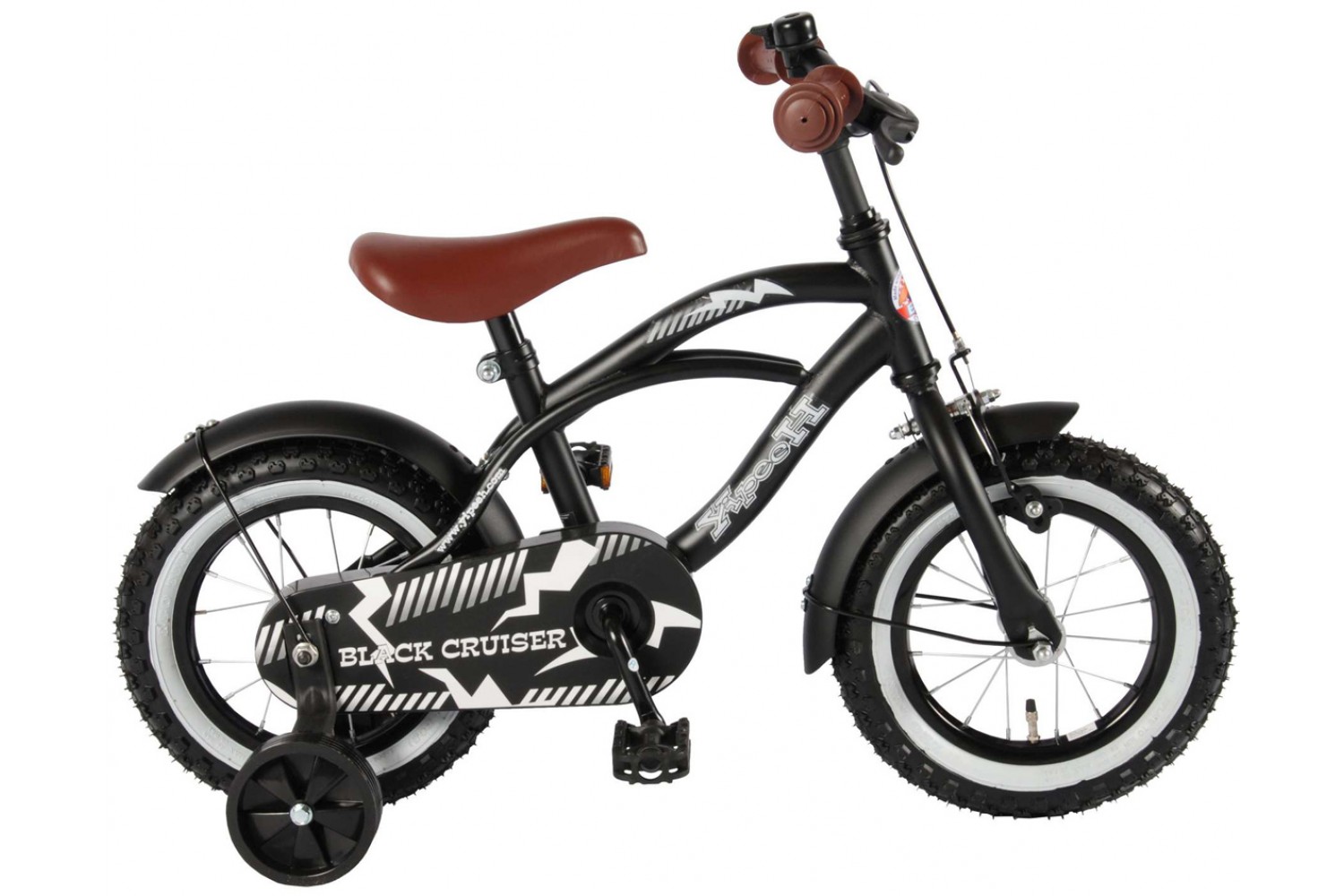 Volare Black Cruiser Kinderfahrrad 12 Zoll Jungen Schwarz