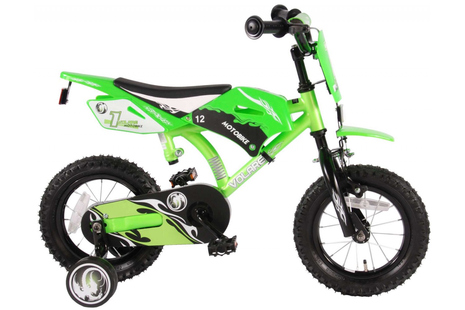 Volare Motobike Kinderfahrrad 12 Zoll Jungen Grün