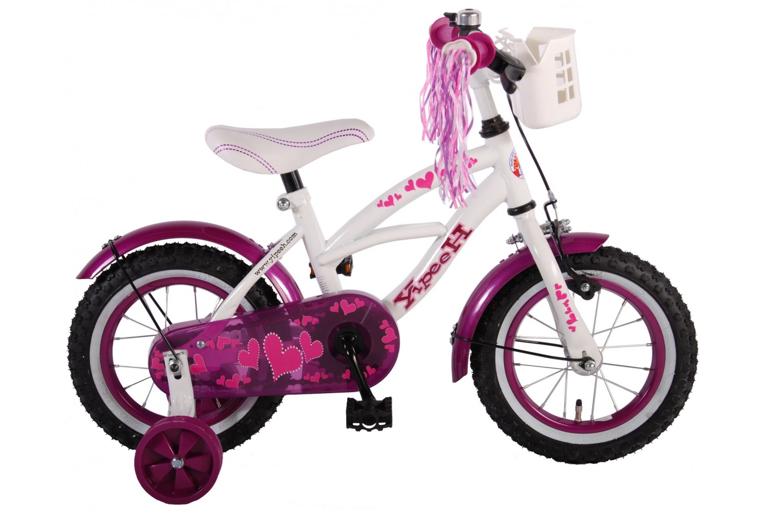 Volare Heart Cruiser Kinderfahrrad 12 Zoll Mädchen Weiß