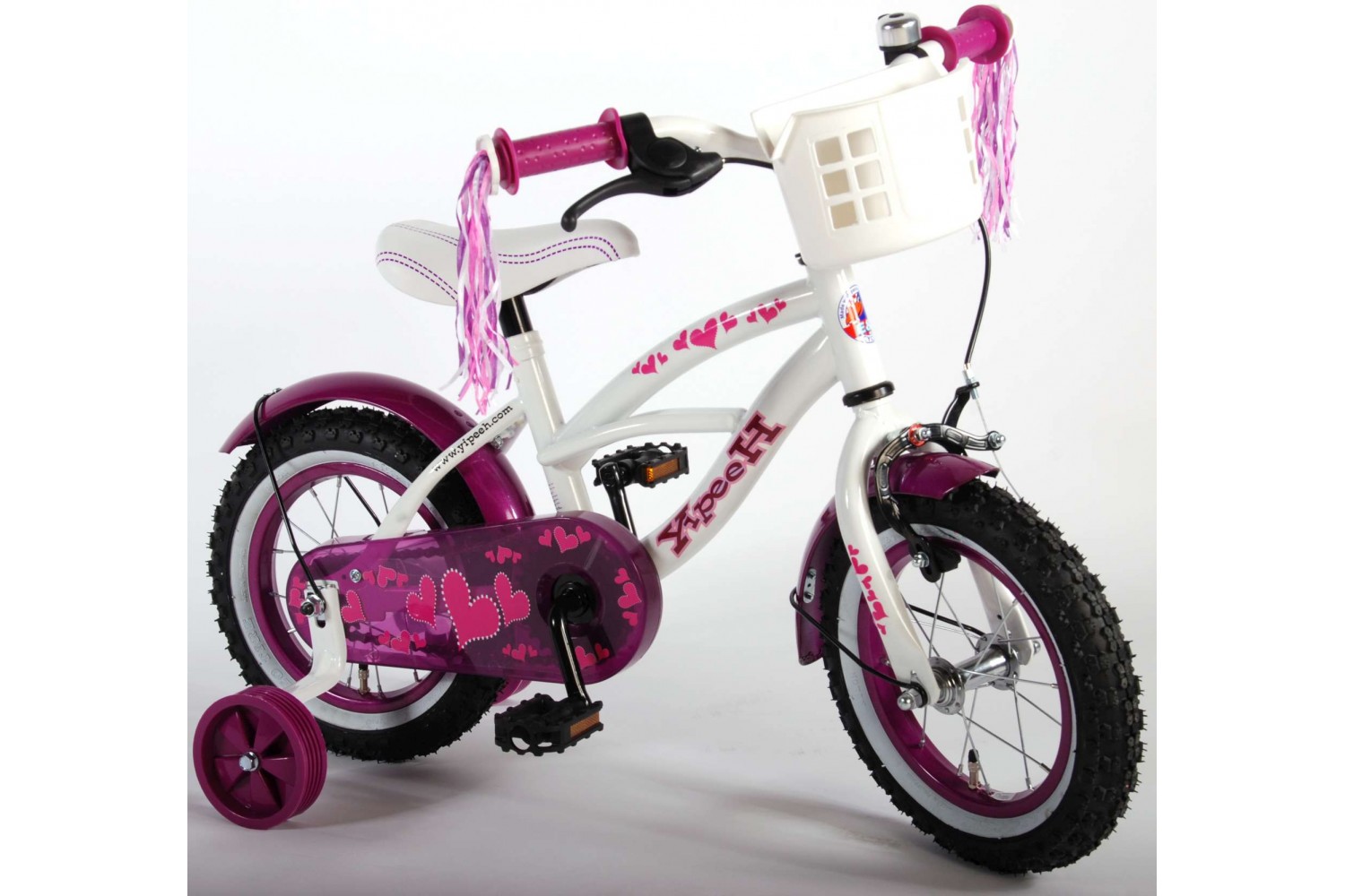 Volare Heart Cruiser Kinderfahrrad 12 Zoll Mädchen Weiß