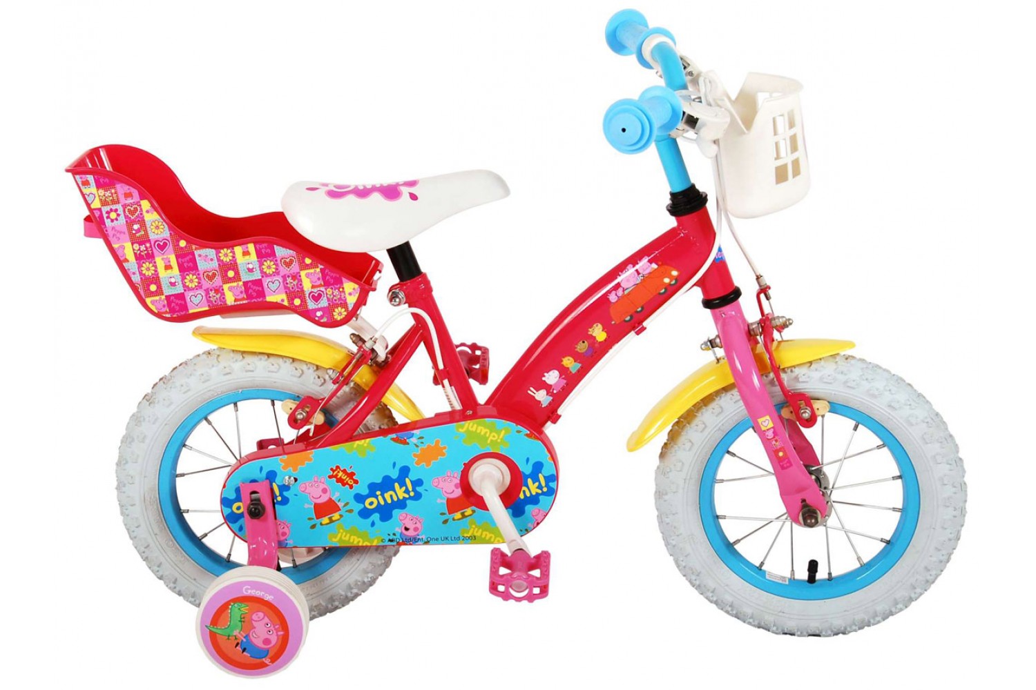 Peppa Pig Kinderfahrrad 12 Zoll Mädchen Rosa | 2 Handbremsen