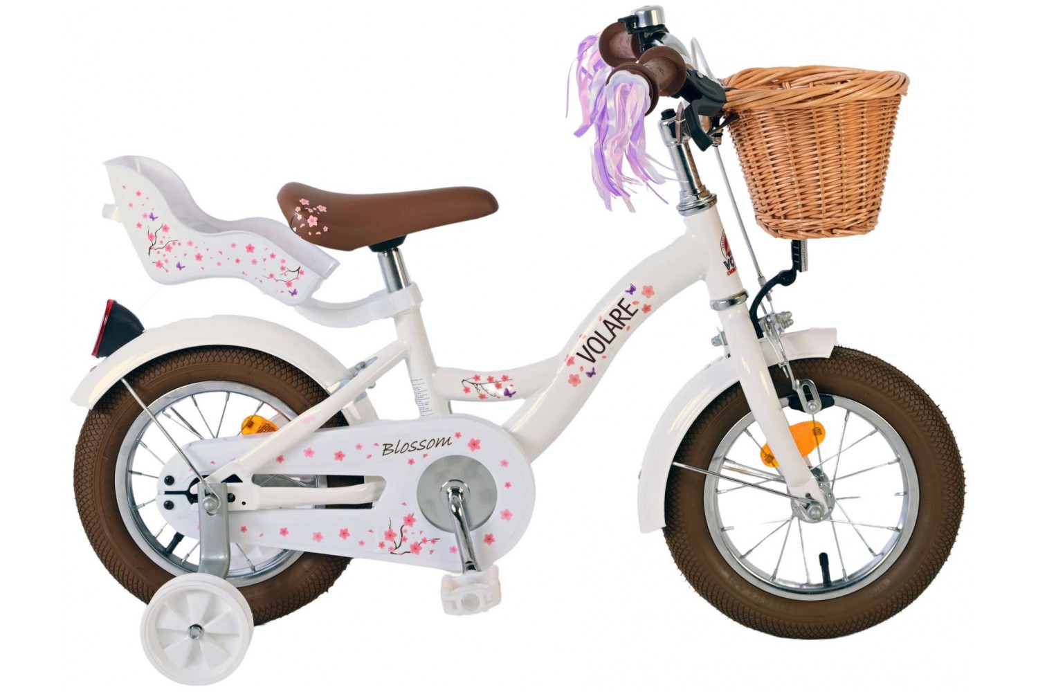 Volare Blossom Kinderfahrrad Mädchen 12 Zoll Weiß