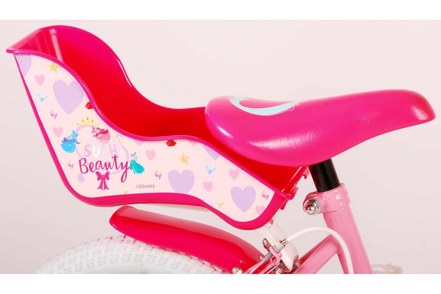 Disney Princess Kinderfahrrad 14 Zoll Mädchen Rosa | 2 Handbremsen