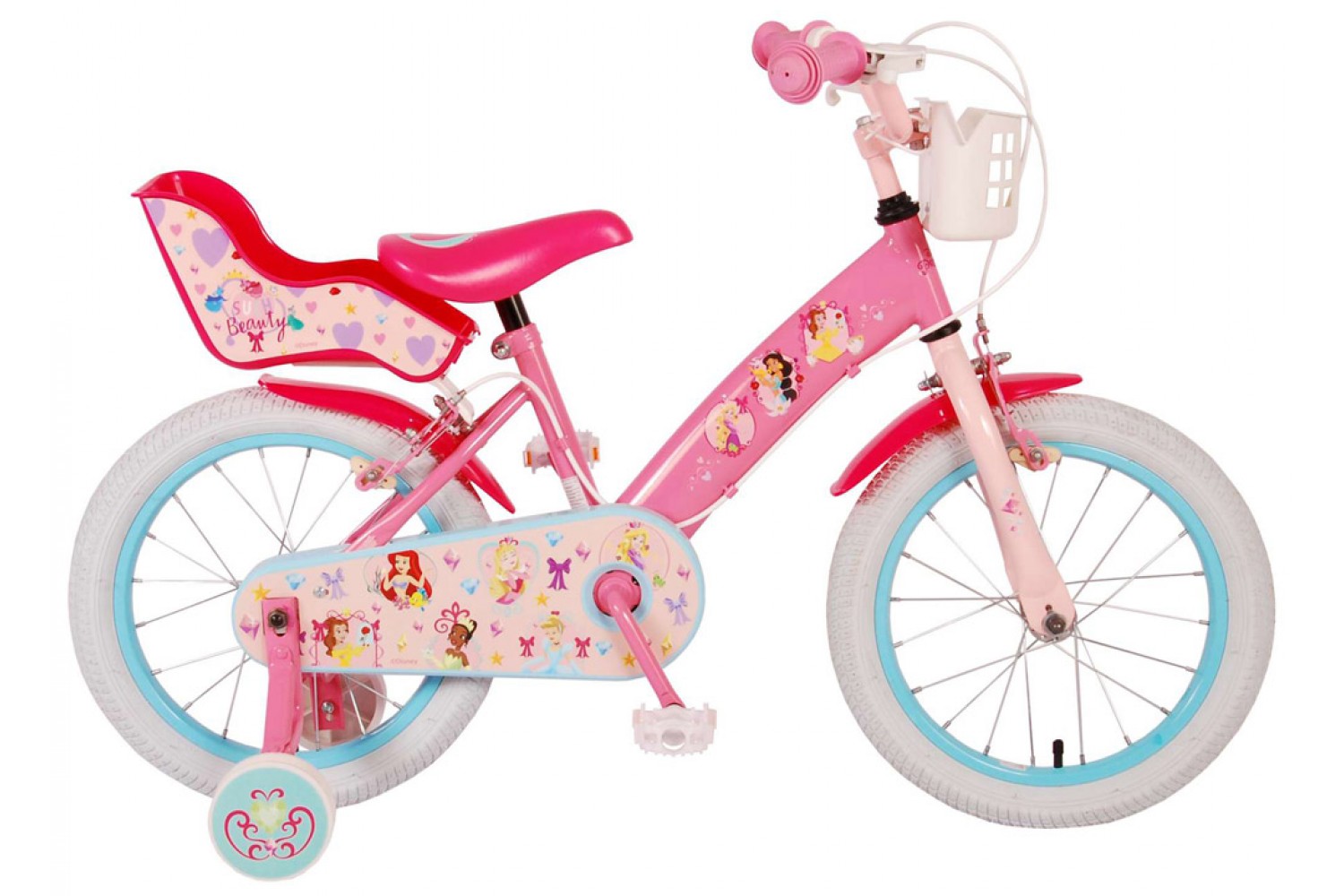 Disney Princess Kinderfahrrad 16 Zoll Mädchen Rosa/Blau