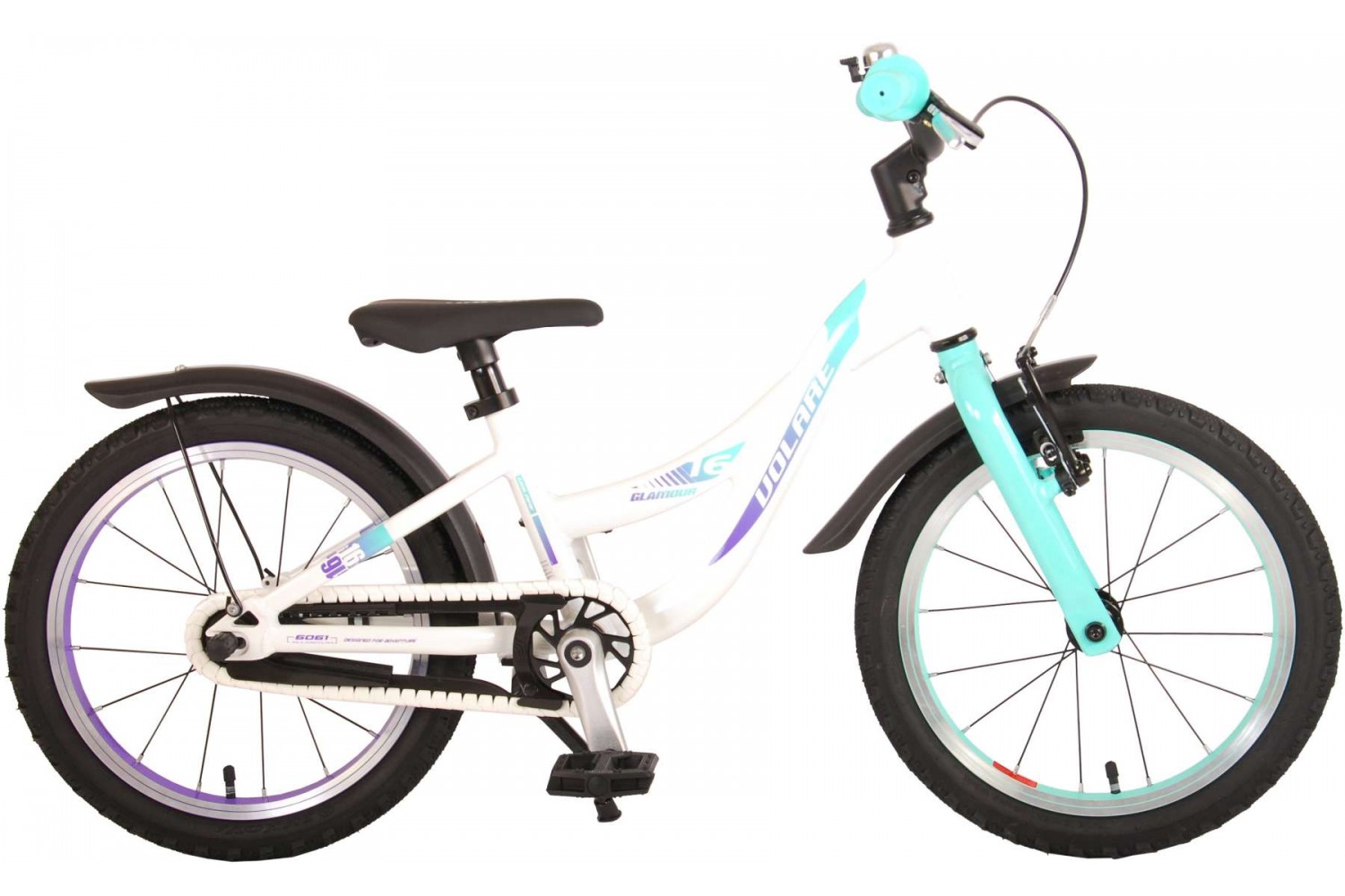 Volare Glamour Kinderfahrrad 16 Zoll Mädchen Weiß Mint