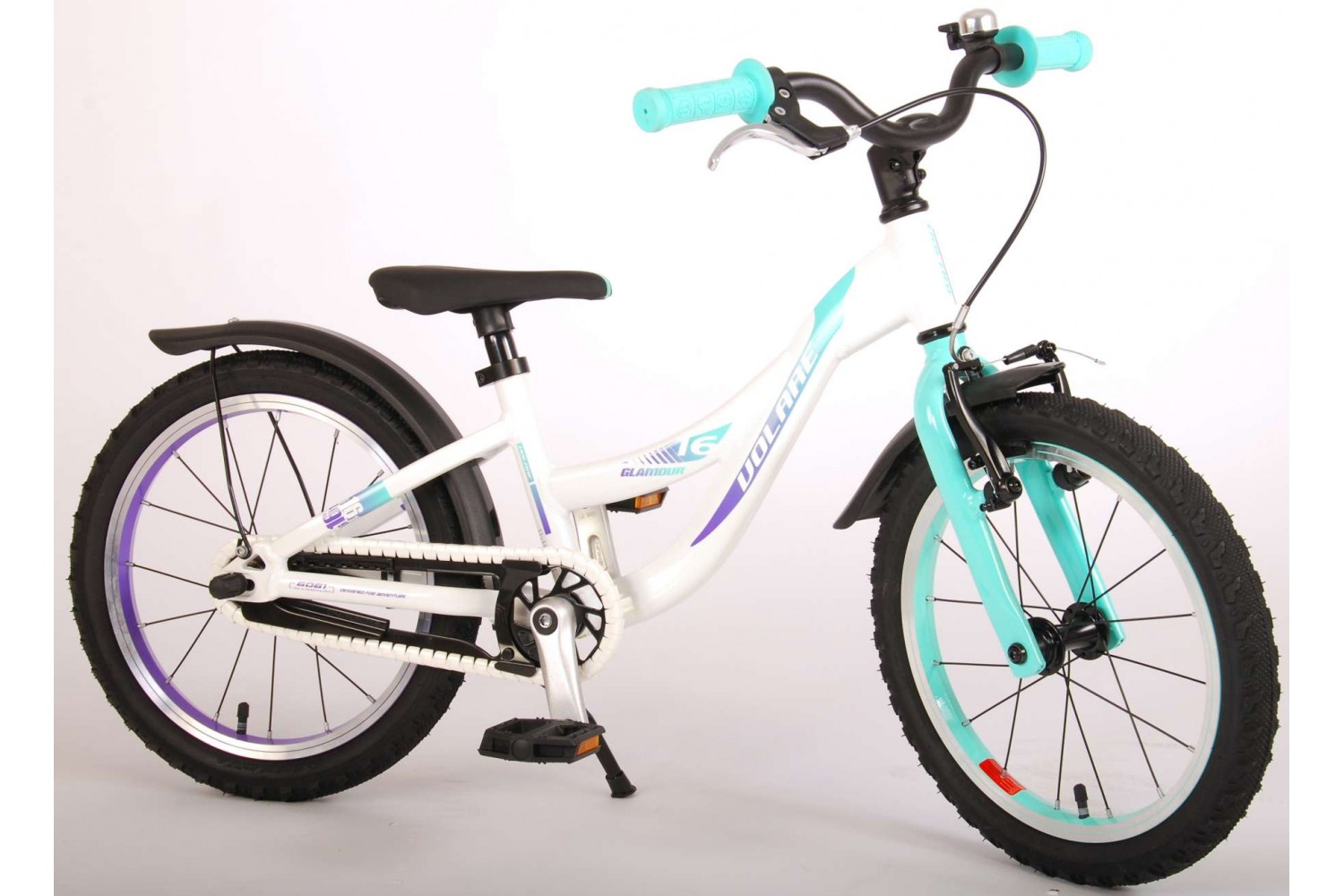 Volare Glamour Kinderfahrrad 16 Zoll Mädchen Weiß Mint