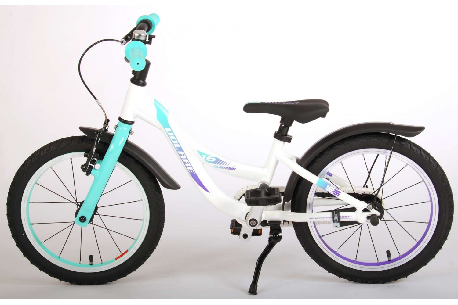 Volare Glamour Kinderfahrrad 16 Zoll Mädchen Weiß Mint