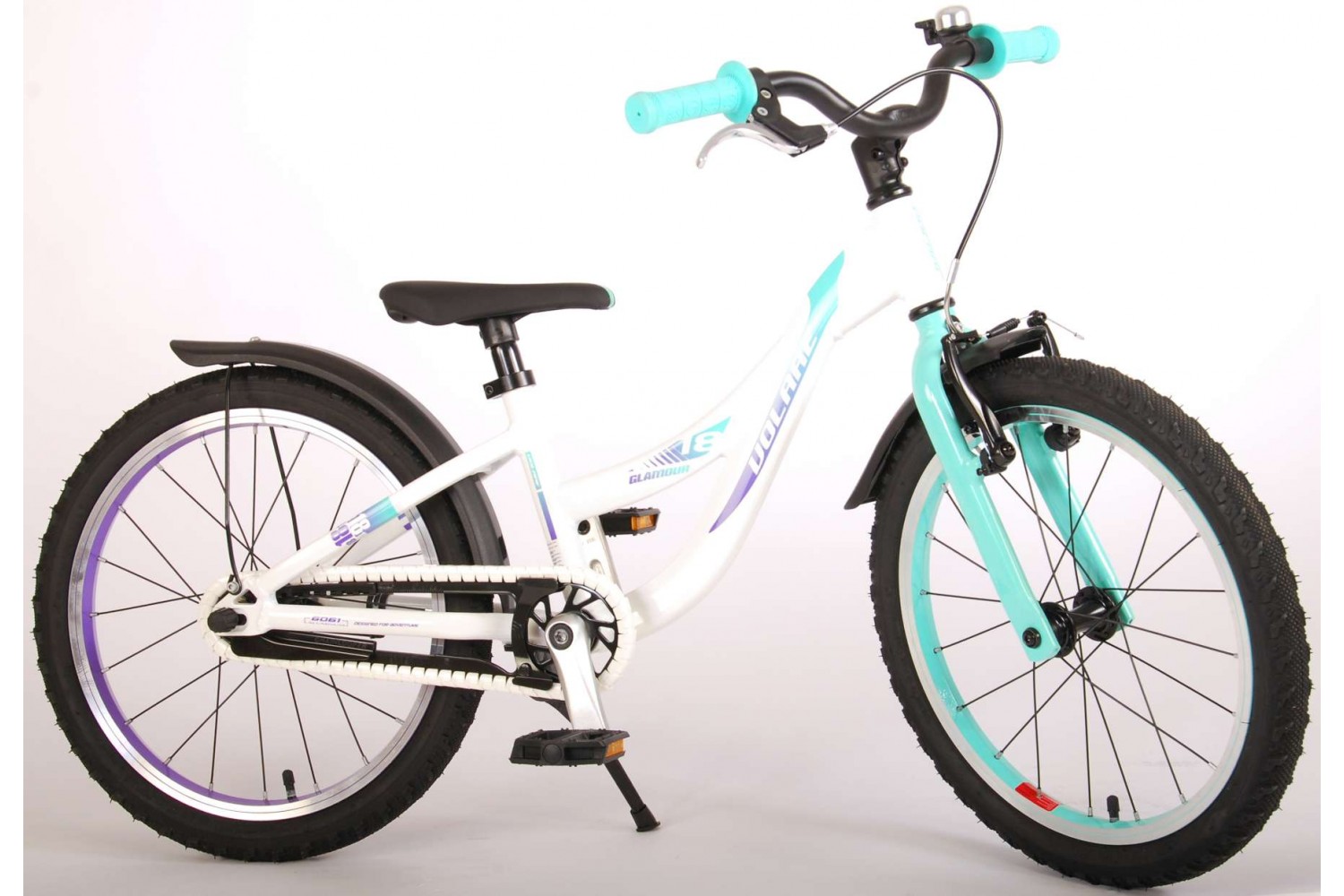 Volare Glamour Kinderfahrrad 18 Zoll Mädchen Weiß Mint