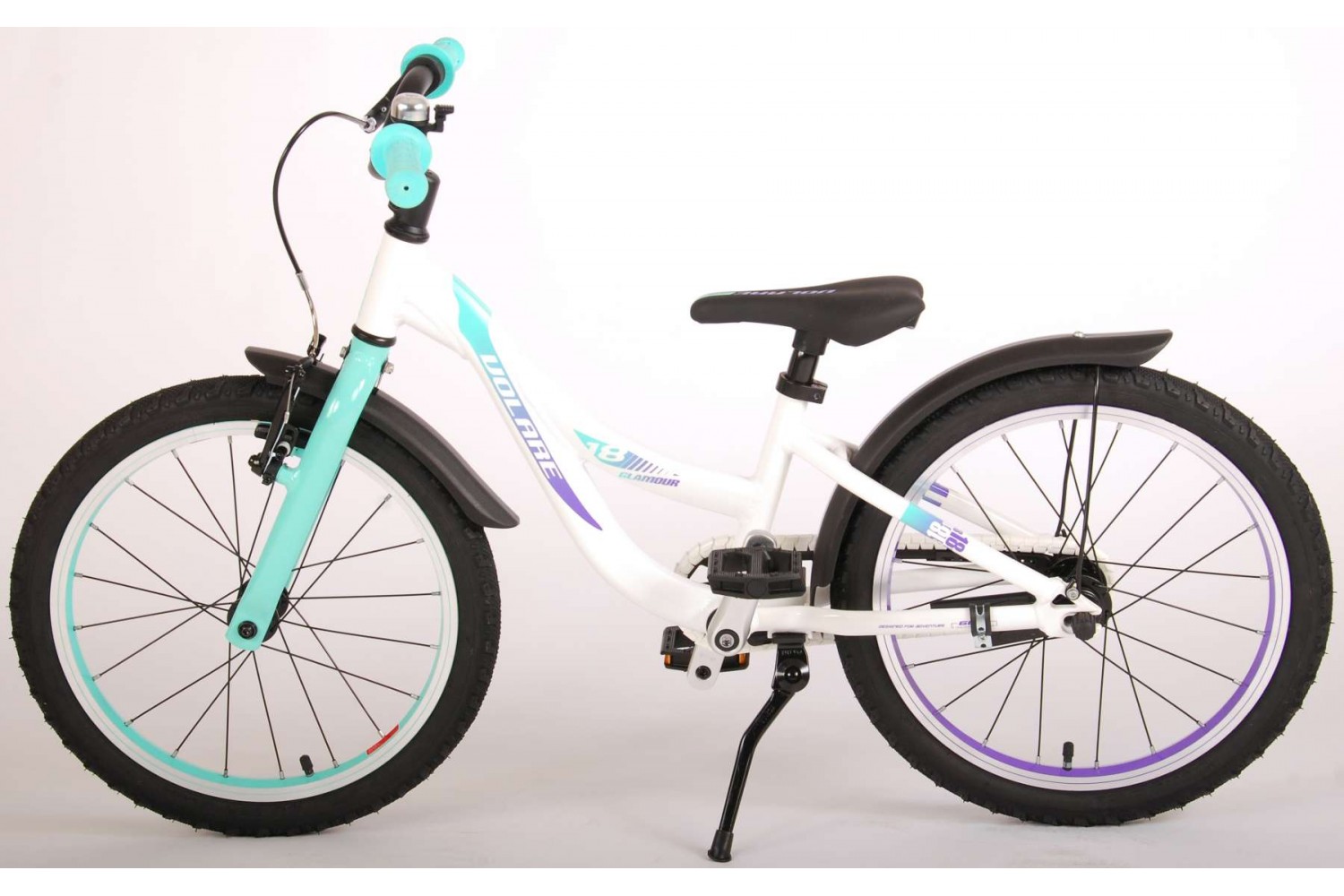 Volare Glamour Kinderfahrrad 18 Zoll Mädchen Weiß Mint